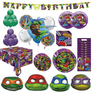 Party Brands TMNT PARTY SUPPLIES & DECORATIONS KIT - SERVES 8 GUESTS Party Decoration KT-400328-PB