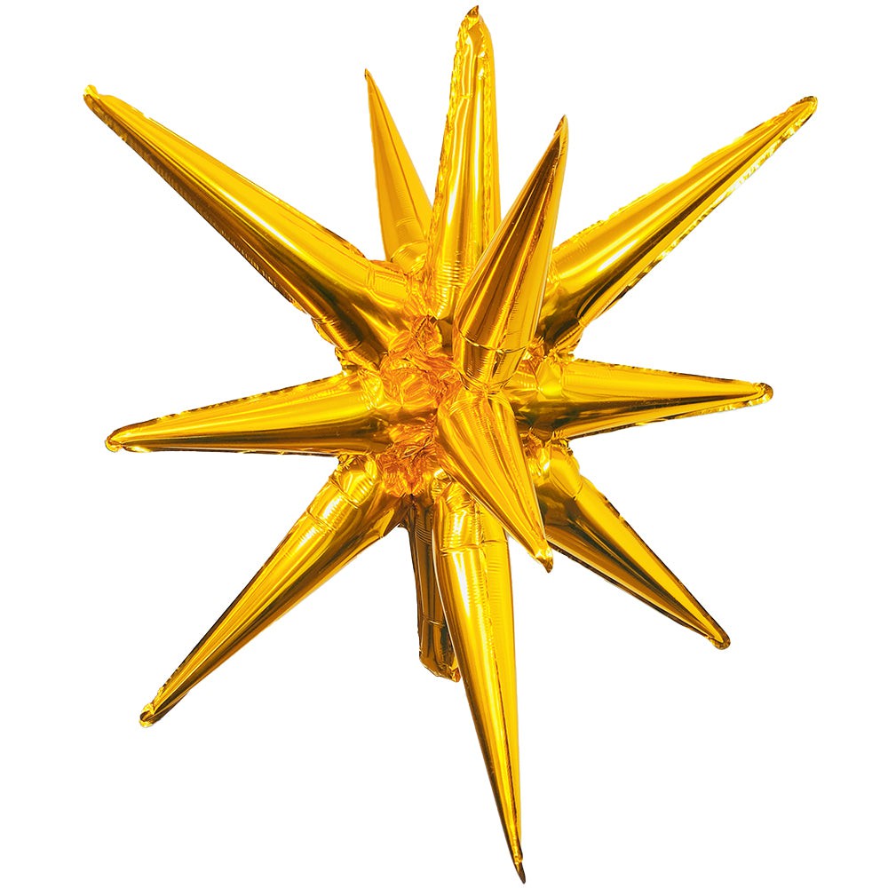 Party Brands 3D STAR-BURST ALL-IN-ONE - METALLIC GOLD (AIR-FILL ONLY) Foil Balloon