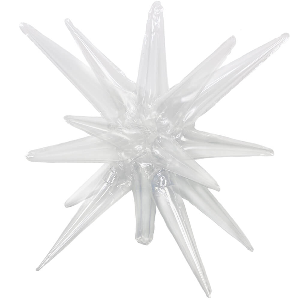 Party Brands 3D STAR-BURST ALL-IN-ONE - TRANSPARENT CLEAR (AIR-FILL ONLY) Foil Balloon 10198-PB-U