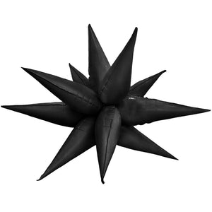 Party Brands 3D STAR-BURST - BLACK (AIR-FILL ONLY) Foil Balloon 10171-PB-P