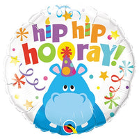 LA Balloons 18 inch HIP HIP HOORAY HIPPO Foil Balloon 26481-Q-P