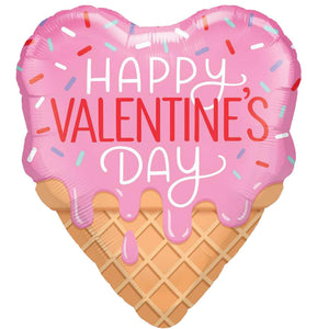 Qualatex 21 inch VALENTINE'S WAFFLE CONE Foil Balloon 31541-Q-P