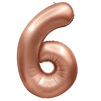 Party Brands 32 inch NUMBER 6 - METAL BALLOONS - ROSE GOLD Foil Balloon 400079-PB-U