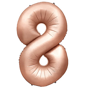 Party Brands 32 inch NUMBER 8 - METAL BALLOONS - ROSE GOLD Foil Balloon 400089-PB-U