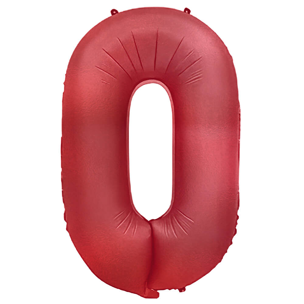 Party Brands 32 inch NUMBER 0 - METAL BALLOONS - CRIMSON RED Foil Balloon 400157-PB-U