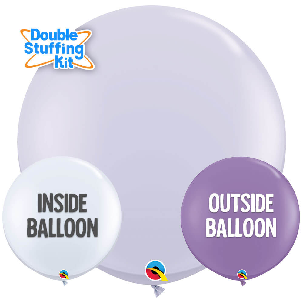 Qualatex 36 inch QUALATEX LILAC CHALK - DOUBLE-STUFFING KIT (2 PK) Latex Balloons KT-400162-Q