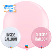 Qualatex 36 inch QUALATEX PINK CHALK - DOUBLE-STUFFING KIT (2 PK) Latex Balloons KT-400169-Q