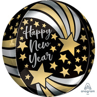 Anagram 16 inch HAPPY NEW YEAR SHOOTING STARS ORBZ Foil Balloon 42057-01-A-P