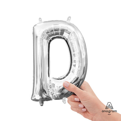 Anagram 16 inch LETTER D - ANAGRAM - SILVER (AIR-FILL ONLY) Foil Balloon 33017-11-A-P