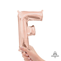 Anagram 16 inch LETTER F - ANAGRAM - ROSE GOLD (AIR-FILL ONLY) Foil Balloon 37457-11-A-P