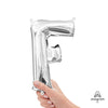 Anagram 16 inch LETTER F - ANAGRAM - SILVER (AIR-FILL ONLY) Foil Balloon 33021-11-A-P