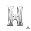 Anagram 16 inch LETTER H - ANAGRAM - SILVER (AIR-FILL ONLY) Foil Balloon 33026-11-A-P