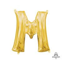 Anagram 16 inch LETTER M - ANAGRAM - GOLD (AIR-FILL ONLY) Foil Balloon 33037-11-A-P