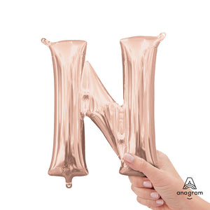 Anagram 16 inch LETTER N - ANAGRAM - ROSE GOLD (AIR-FILL ONLY) Foil Balloon 37465-11-A-P