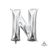 Anagram 16 inch LETTER N - ANAGRAM - SILVER (AIR-FILL ONLY) Foil Balloon 33038-11-A-P