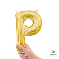 Anagram 16 inch LETTER P - ANAGRAM - GOLD (AIR-FILL ONLY) Foil Balloon 33043-11-A-P