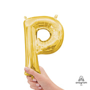 Anagram 16 inch LETTER P - ANAGRAM - GOLD (AIR-FILL ONLY) Foil Balloon 33043-11-A-P