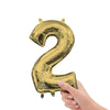 Anagram 16 inch NUMBER 2 - ANAGRAM - WHITE GOLD (AIR-FILL ONLY) Foil Balloon 44673-11-A-P