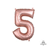 Anagram 16 inch NUMBER 5 - ANAGRAM - ROSE GOLD (AIR-FILL ONLY) Foil Balloon 37490-11-A-P