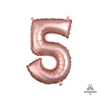 Anagram 16 inch NUMBER 5 - ANAGRAM - ROSE GOLD (AIR-FILL ONLY) Foil Balloon 37490-11-A-P