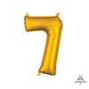 Anagram 16 inch NUMBER 7 - ANAGRAM - GOLD (AIR-FILL ONLY) Foil Balloon 33089-11-A-P