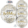 Anagram 16 inch ORBZ - BLACK SILVER GOLD BIRTHDAY Foil Balloon 46217-01-A-P