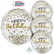 Anagram 16 inch ORBZ - BLACK SILVER GOLD BIRTHDAY Foil Balloon 46217-01-A-P