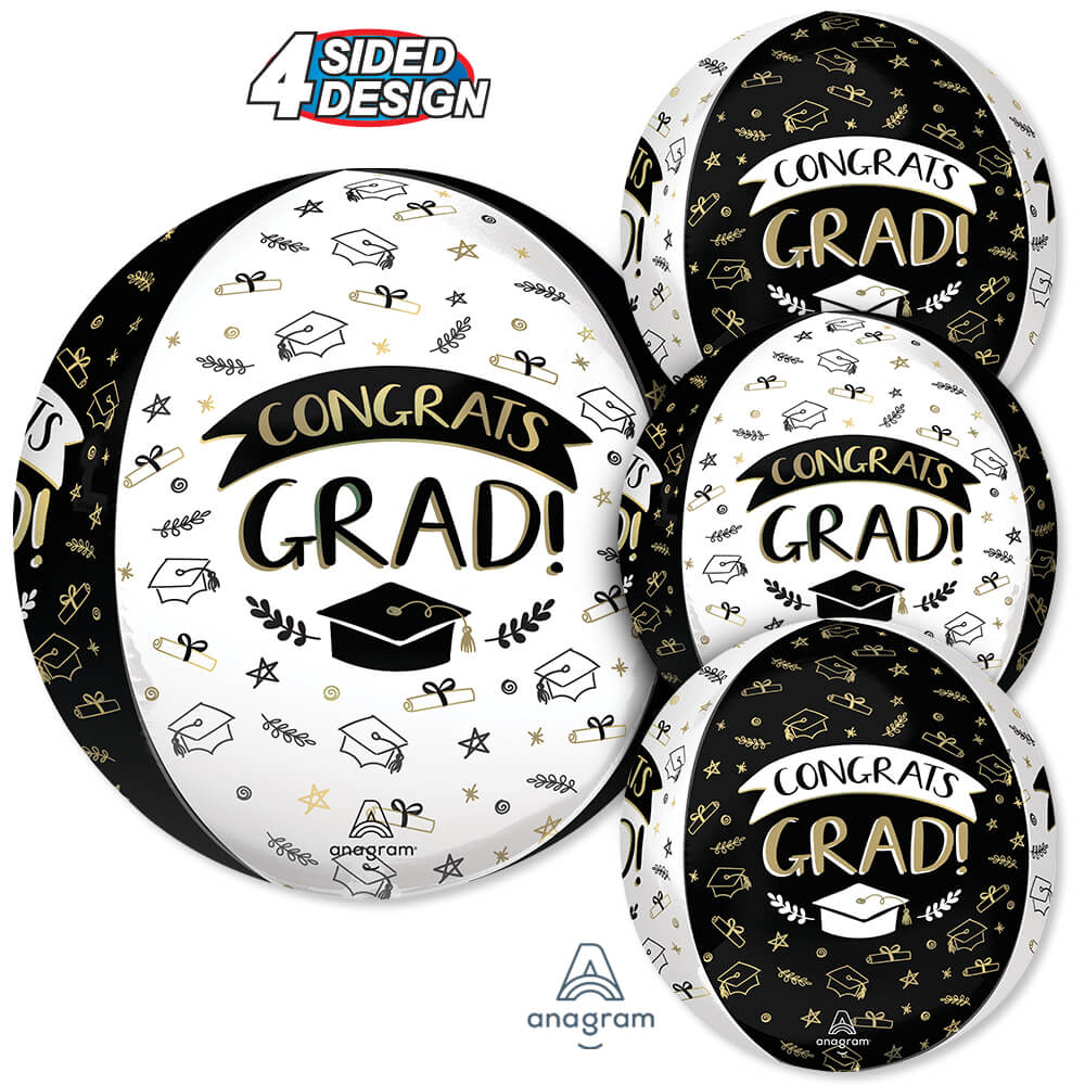 Anagram 16 inch SKETCHED GRAD ICONS ORBZ Foil Balloon 45491-01-A-P