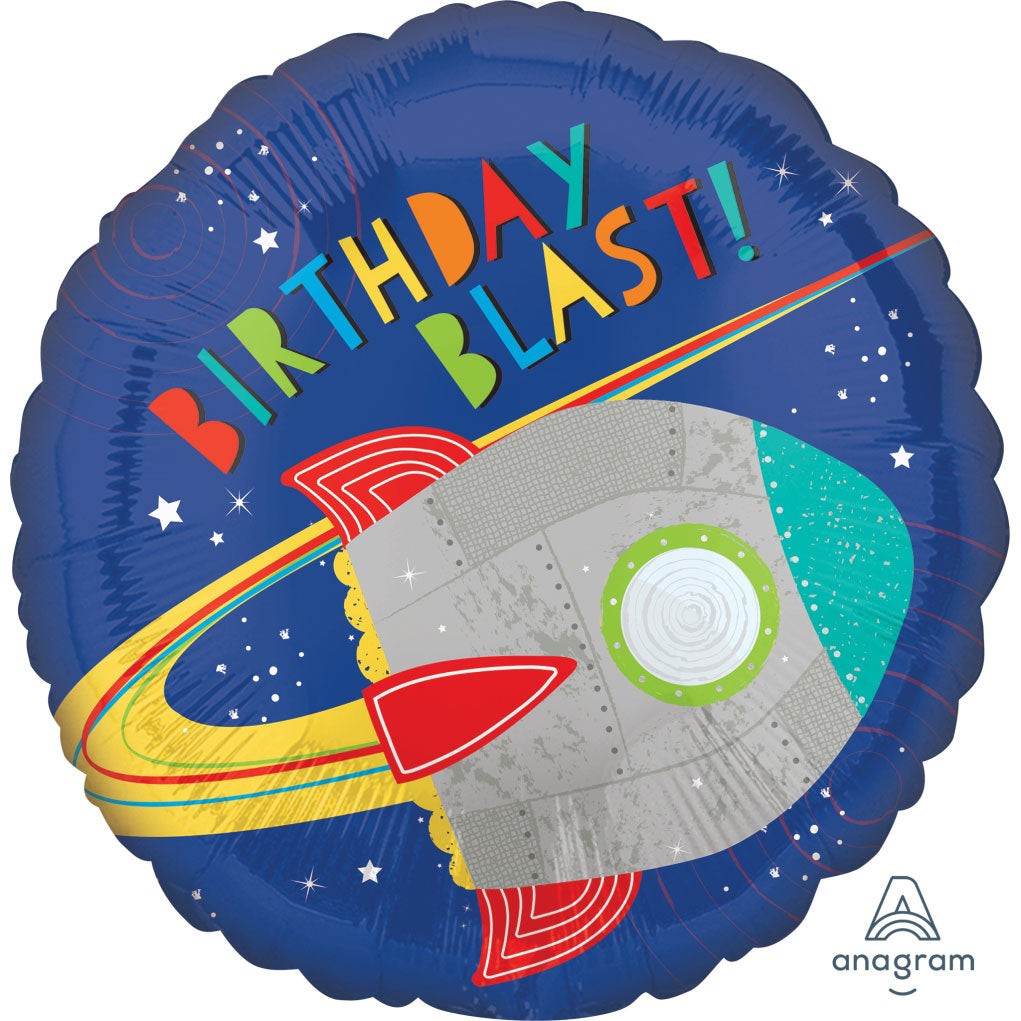 Anagram 17 inch BLAST OFF BIRTHDAY Foil Balloon 38947-02-A-U