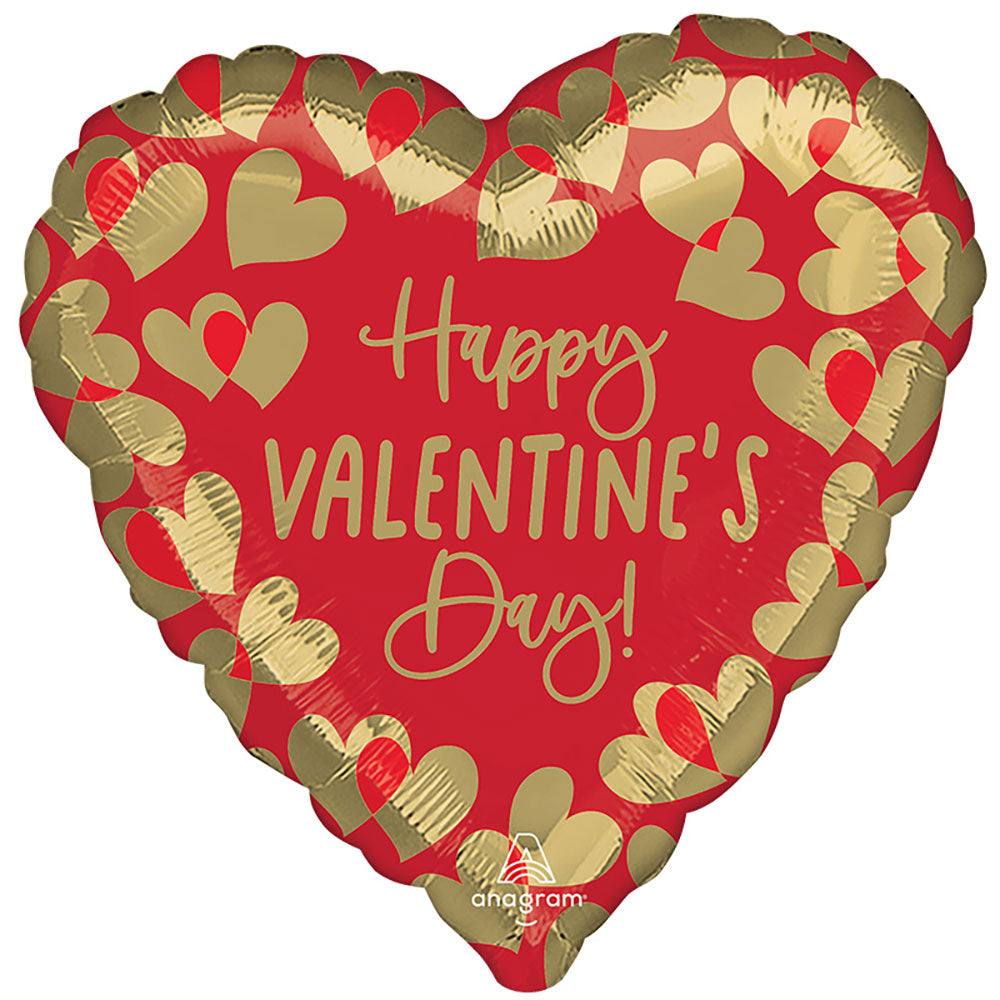 Anagram 17 inch GOLDEN HAPPY VALENTINE'S DAY Foil Balloon 45101-02-A-U