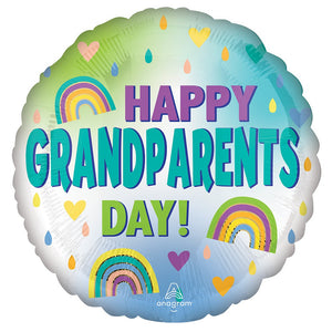 Anagram 17 inch GRANDPARENTS DAY RAINBOWS Foil Balloon 43149-02-A-U