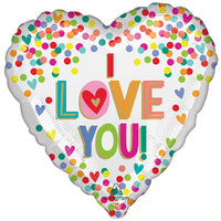 Anagram 17 inch I LOVE YOU RAINBOW DOTS Foil Balloon 45112-02-A-U