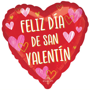 Anagram 17 inch IMPRESIONES DIBUJADAS DE SAN VALENTÍN (VALENTINE SKETCHED IMPRESSIONS) Foil Balloon 45103-02-A-U