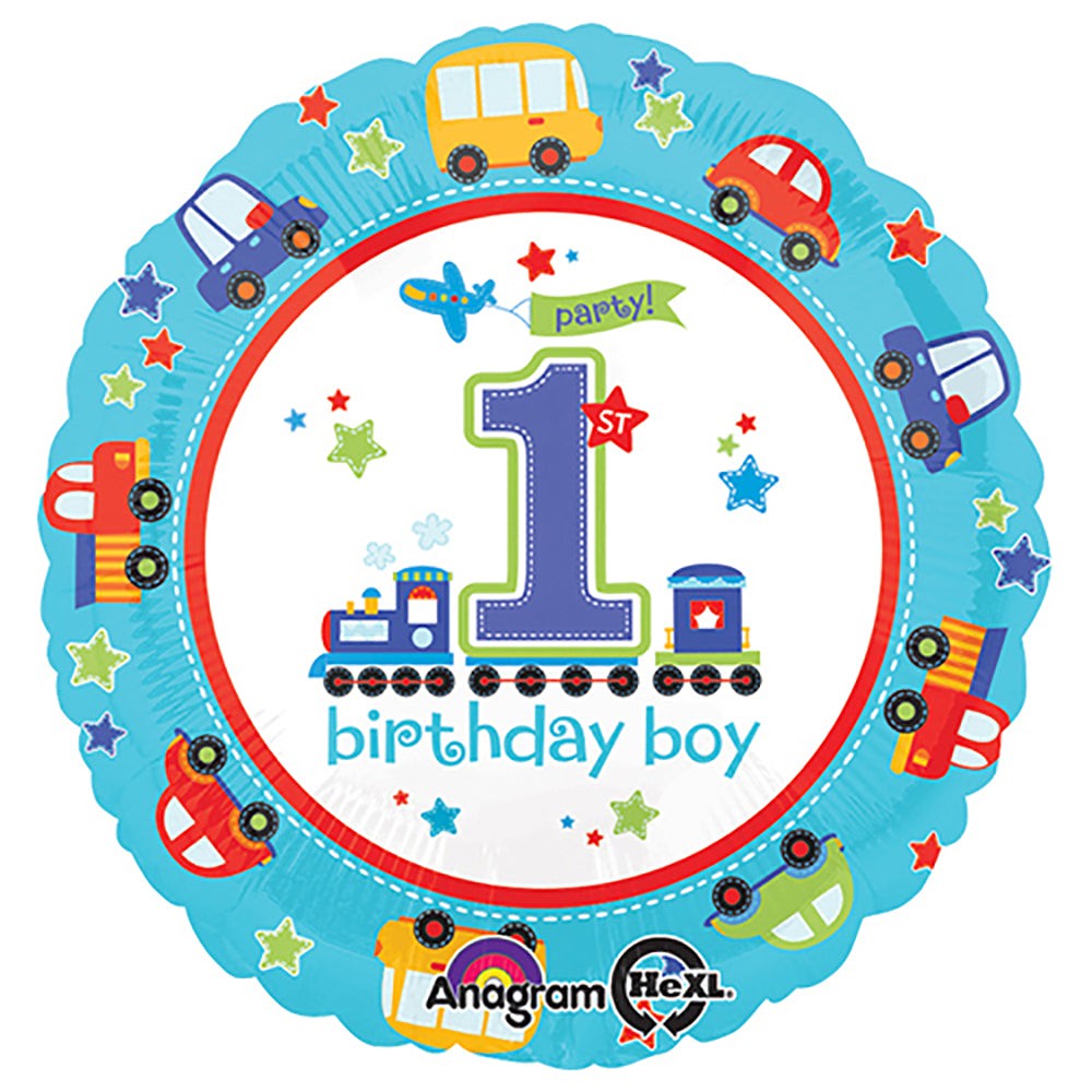 Anagram 18 inch ALL ABOARD BIRTHDAY Foil Balloon 29806-02-A-U