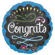 Anagram 18 inch CHALK BOARD CONGRATS Foil Balloon 28723-01-A-P