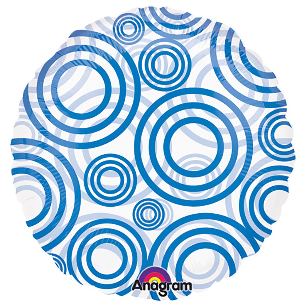 Anagram 18 inch CIRCLE - CIRCLES BLUE Foil Balloon 17281-02-A-U