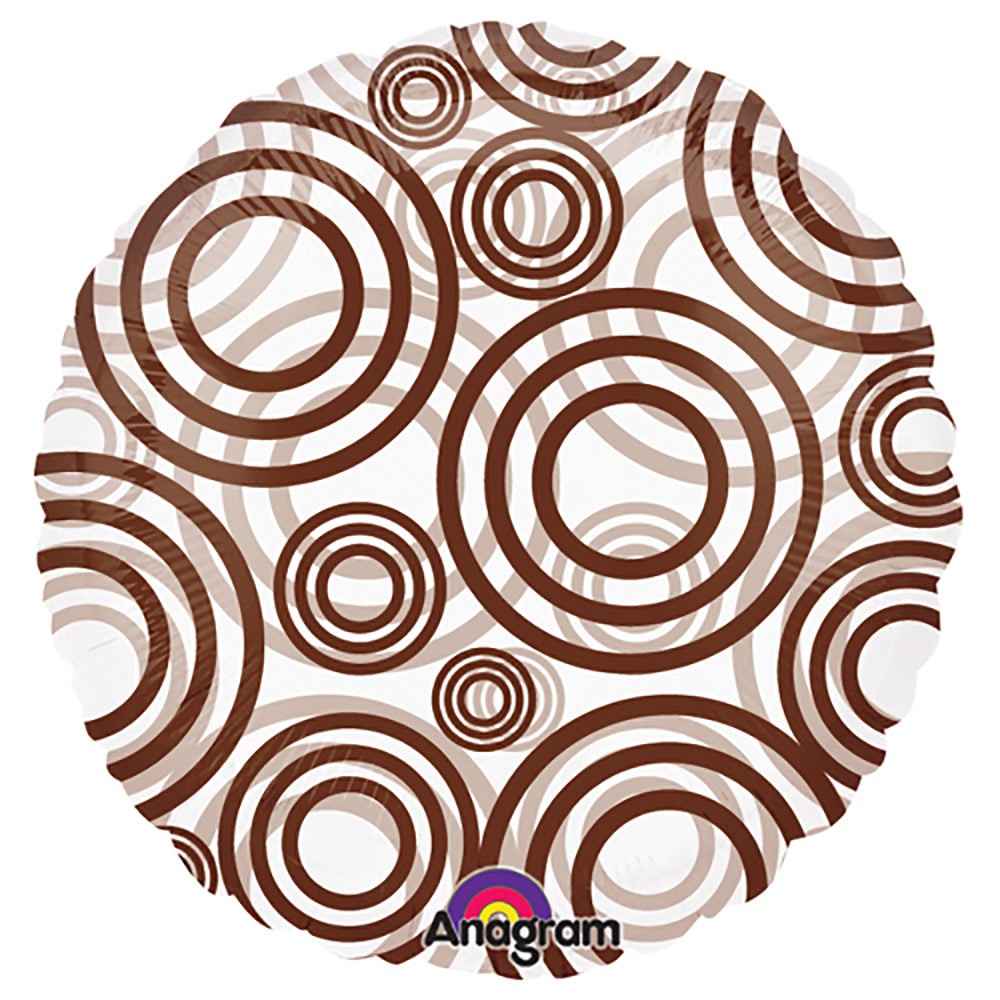 Anagram 18 inch CIRCLE - CIRCLES BROWN Foil Balloon 17283-02-A-U