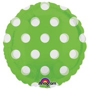 Anagram 18 inch CIRCLE - DOTS LIME Foil Balloon 17271-02-A-U