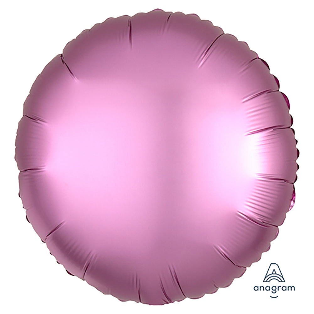 Anagram 18 inch CIRCLE - SATIN LUXE FLAMINGO Foil Balloon 36821-02-A-U