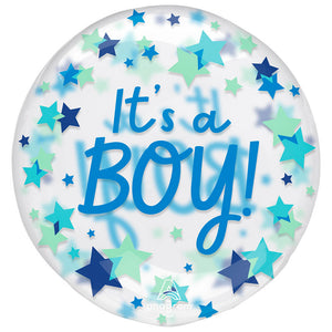 Anagram 18 inch CLEARZ - IT'S A BOY STARS Plastic Balloon 45317-11-A-P