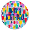 Anagram 18 inch CLEARZ - PAINTERLY HAPPY BIRTHDAY Plastic Balloon 45315-11-A-P