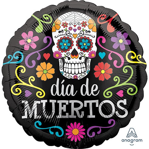 Anagram 18 inch COLORFUL DIA DE MUERTOS Foil Balloon 35901-02-A-U