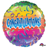 Anagram 18 inch CONGRATS RAINBOW Foil Balloon A11077-01-A-P