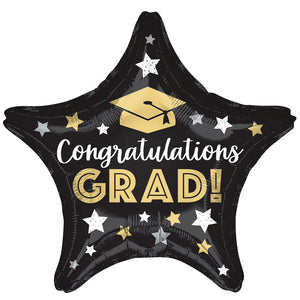 Anagram 18 inch CONGRATULATIONS GRAD STARS Foil Balloon 44209-02-A-U