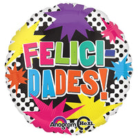 Anagram 18 inch FELICIDADES BRIGHT BURSTS Foil Balloon 31147-01-A-P