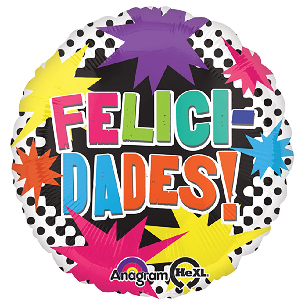 Anagram 18 inch FELICIDADES BRIGHT BURSTS Foil Balloon 31147-01-A-P