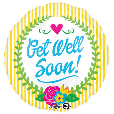 Anagram 18 inch GET WELL SOON LAUREL Foil Balloon 33701-01-A-P