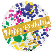 Anagram 18 inch HAPPY BIRTHDAY SPLATTER Foil Balloon 33332-01-A-P