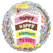 Anagram 18 inch HAPPY BIRTHDAY TO YOU CAKE Foil Balloon 33335-01-A-P