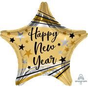 Anagram 18 inch HAPPY NEW YEARS BURSTS & STARS Foil Balloon 42067-02-A-U